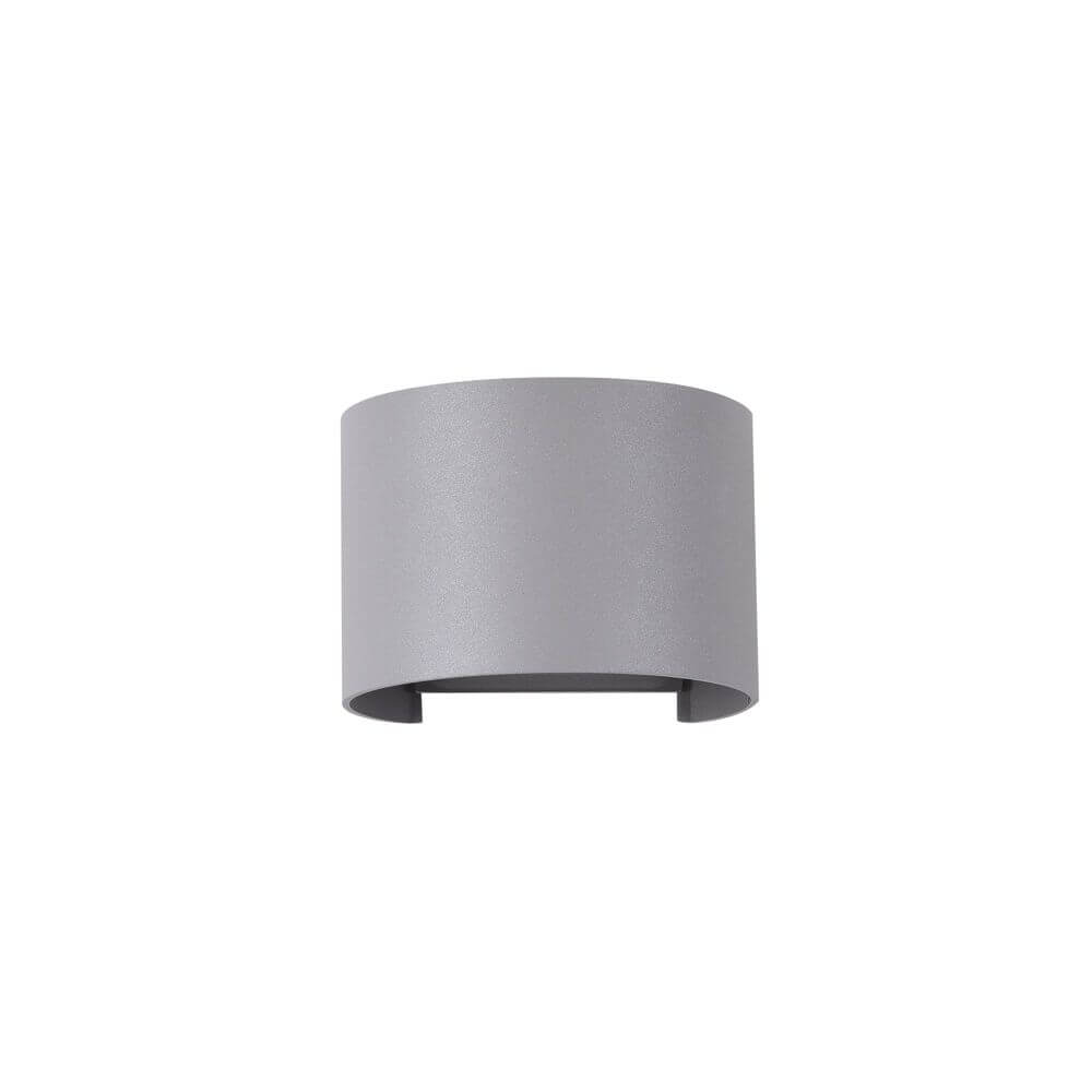 Fulton LED-Außenwandlampe rund IP54 in modernem, grauem Metalldesign für Außenbereiche.