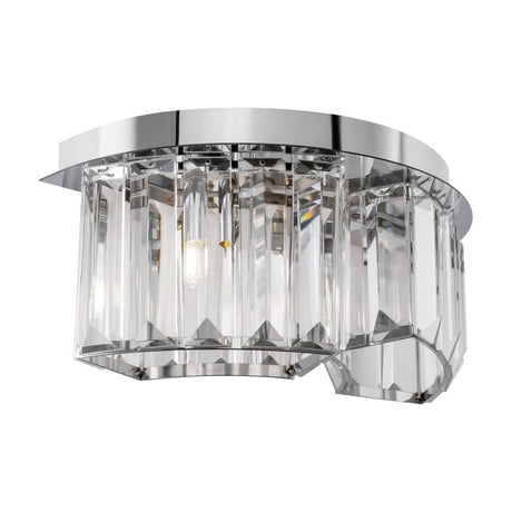 Glas Wandlampe Colline 2-flammig mit asymmetrischem Design und glanzpolierten Glaselementen