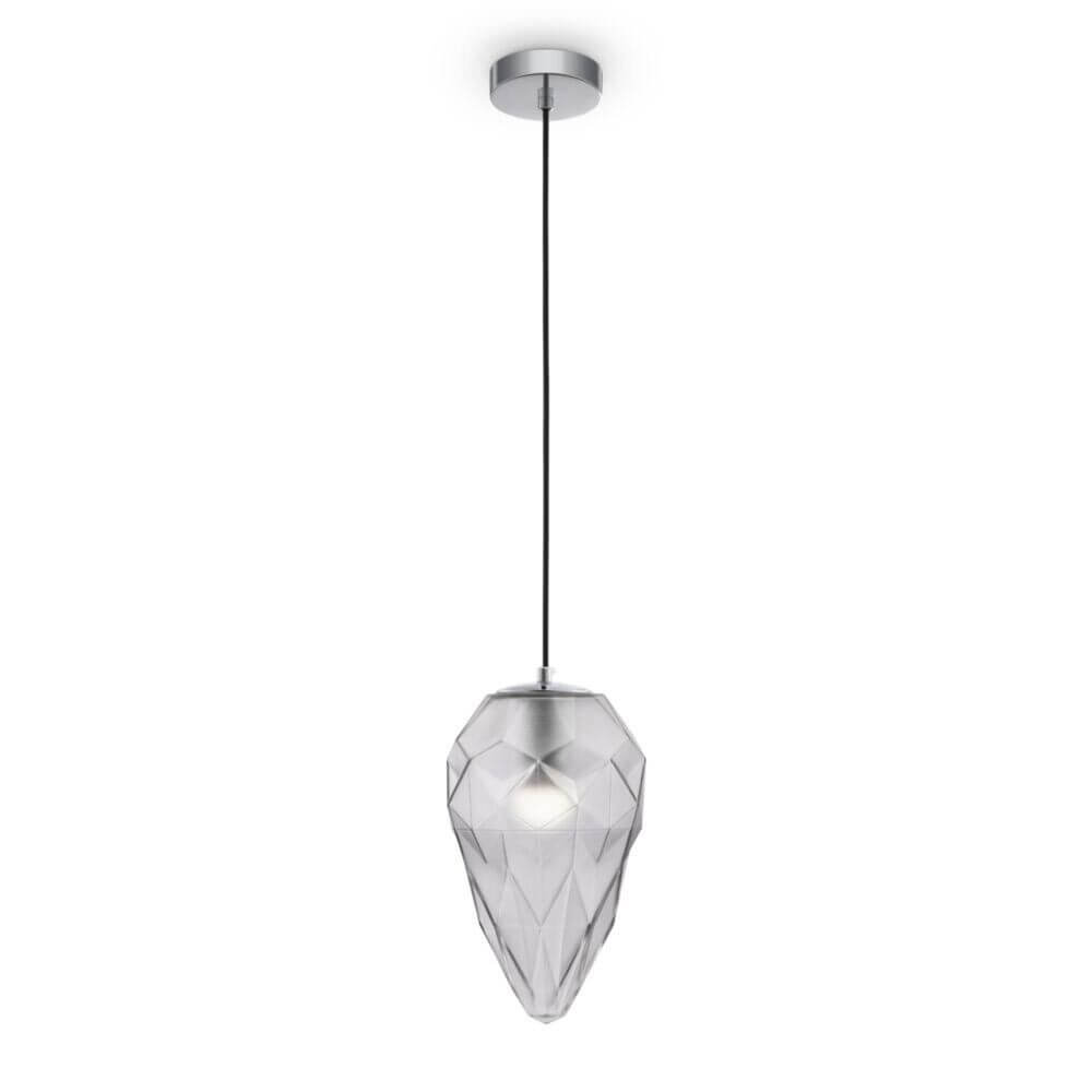 Globo Hängelampe Mini hängend in modernem Design mit facettiertem Lampenschirm aus Glas