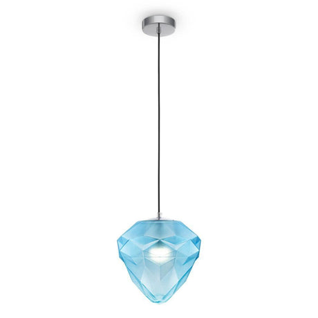 Globo Hängeleuchte Big in Form eines blauen Diamanten, elegant und modern für jeden Raum.