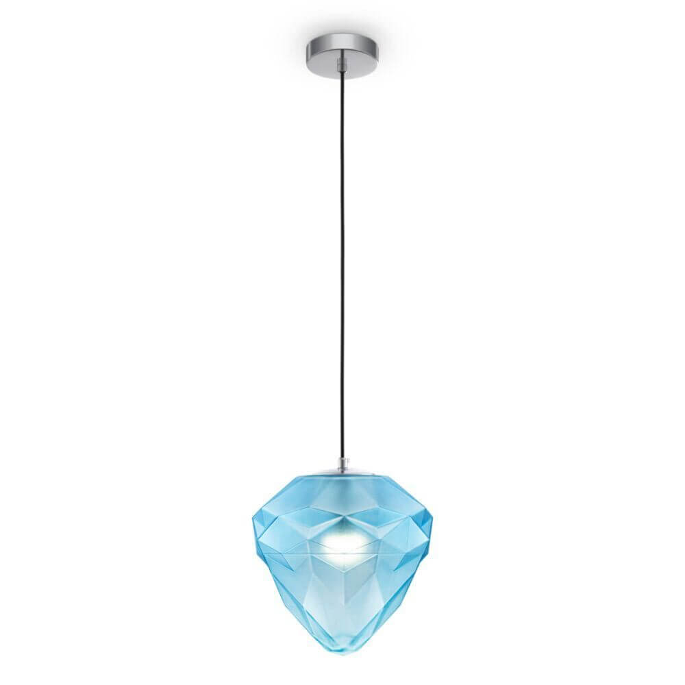 Globo Hängeleuchte Big in Form eines blauen Diamanten, elegant und modern für jeden Raum.