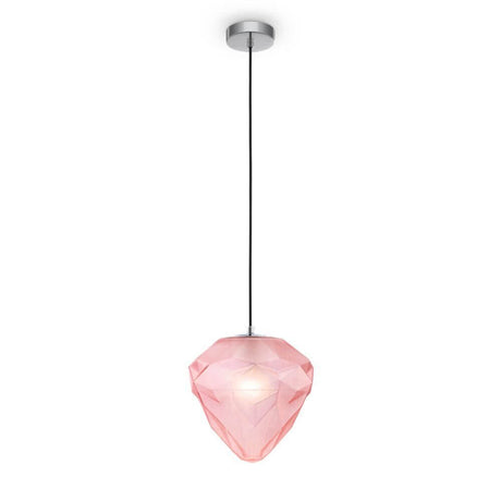 Moderne Globo Hängeleuchte Big in Rosa mit facettiertem Design, ideal für stilvolle Innenräume.