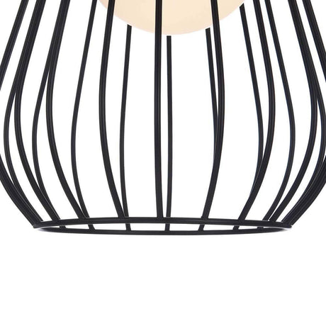Suspension Indiana Ø 18 cm en métal avec cadre en métal filigrané et abat-jour en verre opalin.