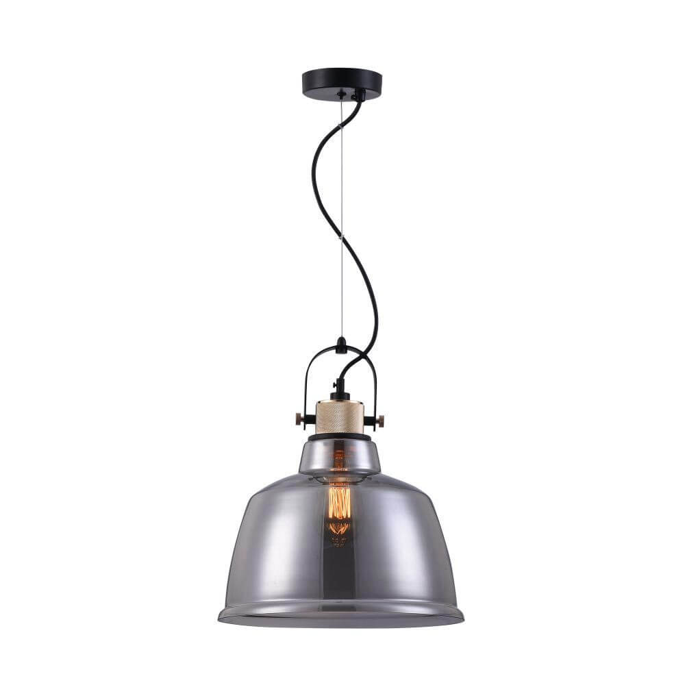 Irving Hängeleuchte Ø 30cm Industrial mit modernem Design und klarer Glas-Schirm.