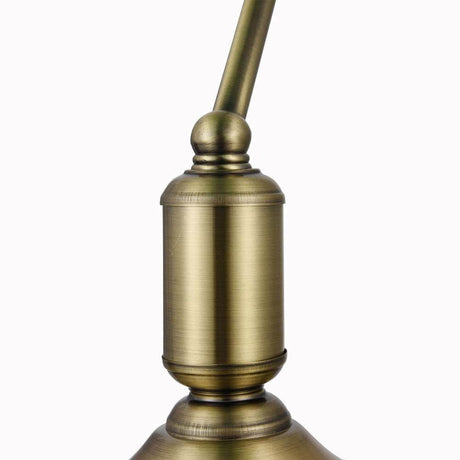 Kiwi Tischlampe Messing, Grün, Metallrahmen mit antiker Messing und geblasenem Overlay-Glasdiffusor