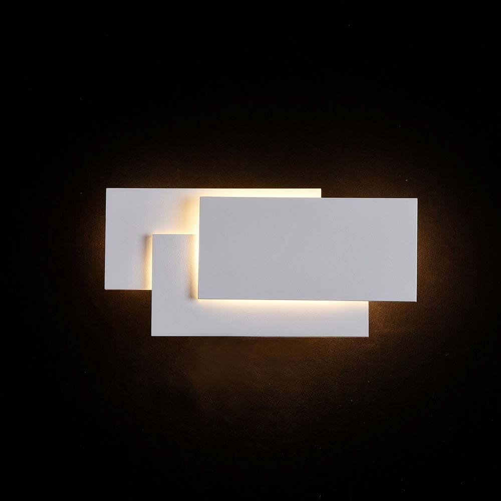 Kona LED Wandleuchte Weiß mit modernem Metallrahmen und integriertem LED Modul