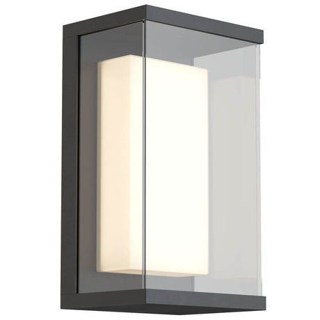 LED-Außenwandleuchte Baker Street IP65 in modernem Design mit klarer Glaskonstruktion.