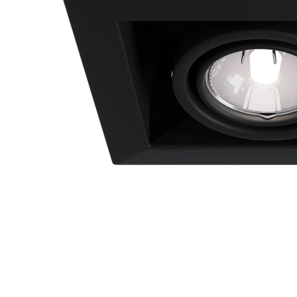 MetalModern Einbauleuchte 2-flammig in modernem Design mit schwarzem Finish.