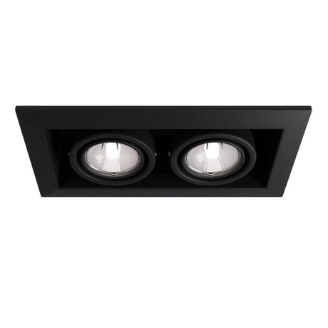 MetalModern luminaire encastré à 2 flammes au design noir avec deux spots pour un éclairage moderne.