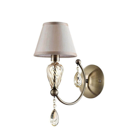 Murano wall light bronze, clear with champagne-colored crystal components for stylish lighting.
