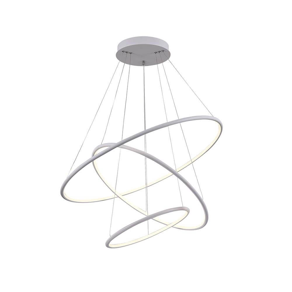 Nola LED Hängeleuchte 3-Ringe mit einstellbaren Ringen und hellem LED Modul, schickes Metallgestell.