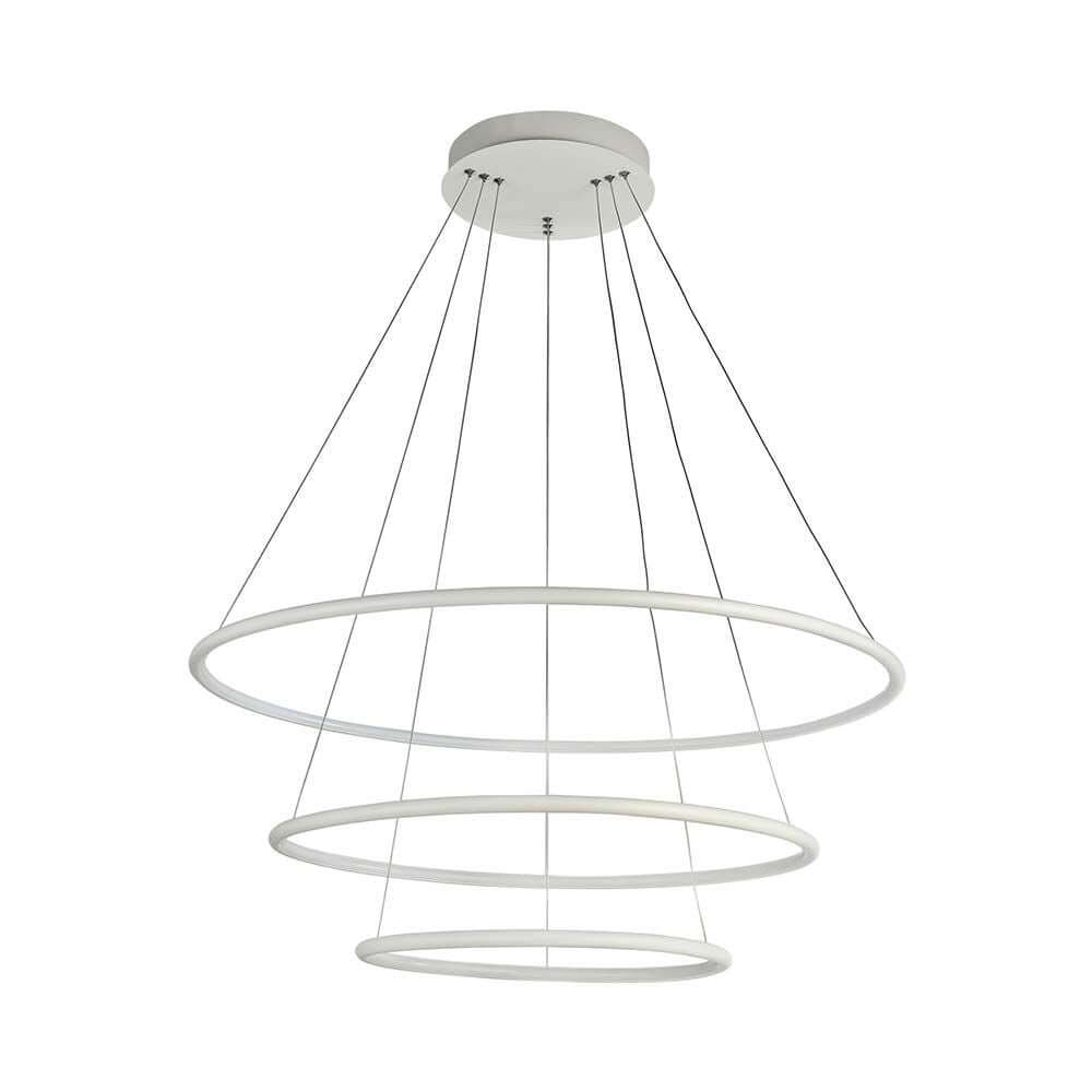 Nola LED Hängeleuchte 3-Ringe mit metallischem Gestell und einstellbaren Ringpositionen