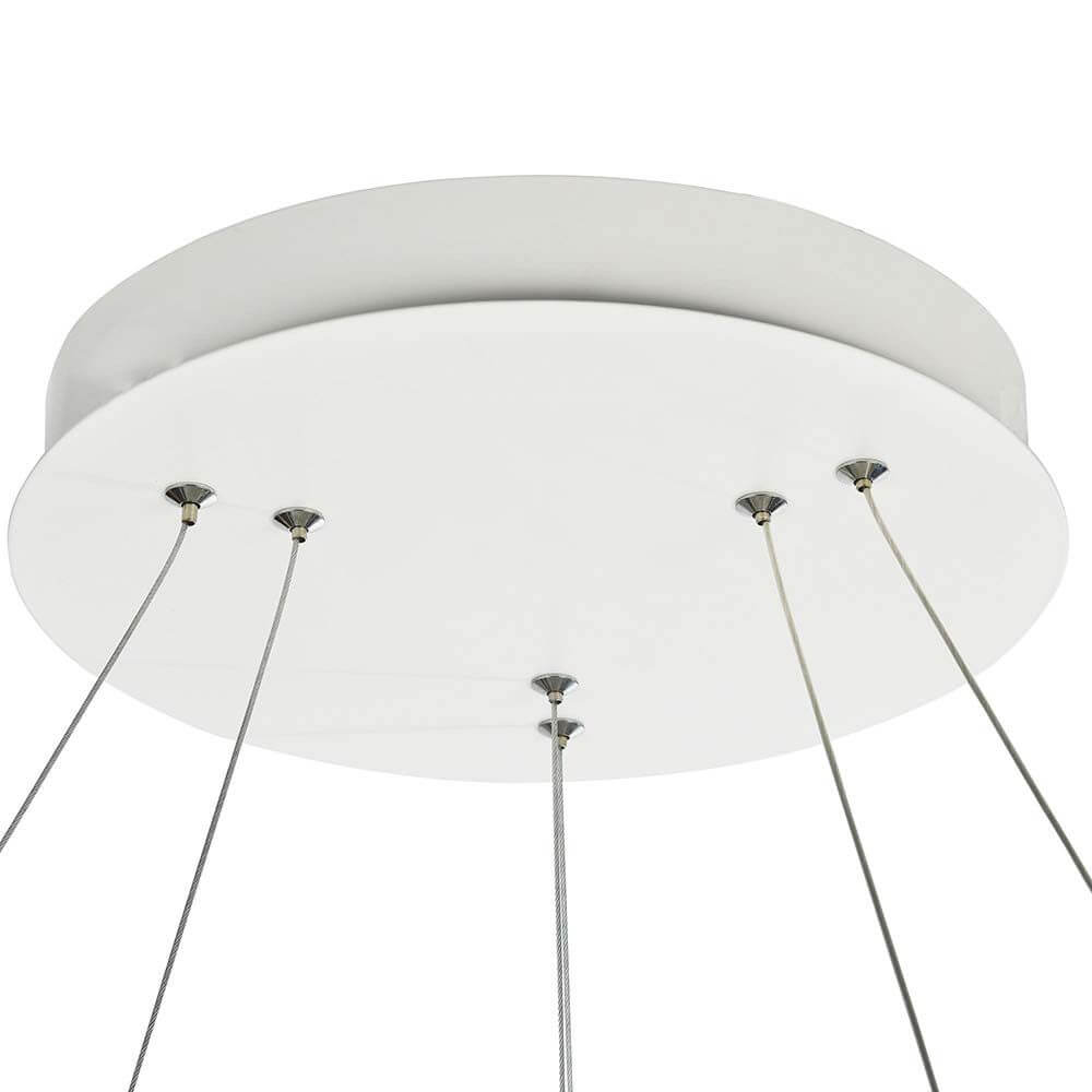 Nola LED Hängeleuchte Metall Weiß. Metallgestell mit verstellbaren Hängeleuchten und LED Modul.