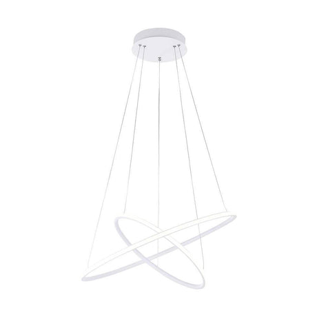 Nola LED suspension Ø 60 cm au design moderne avec anneaux réglables et structure en métal.