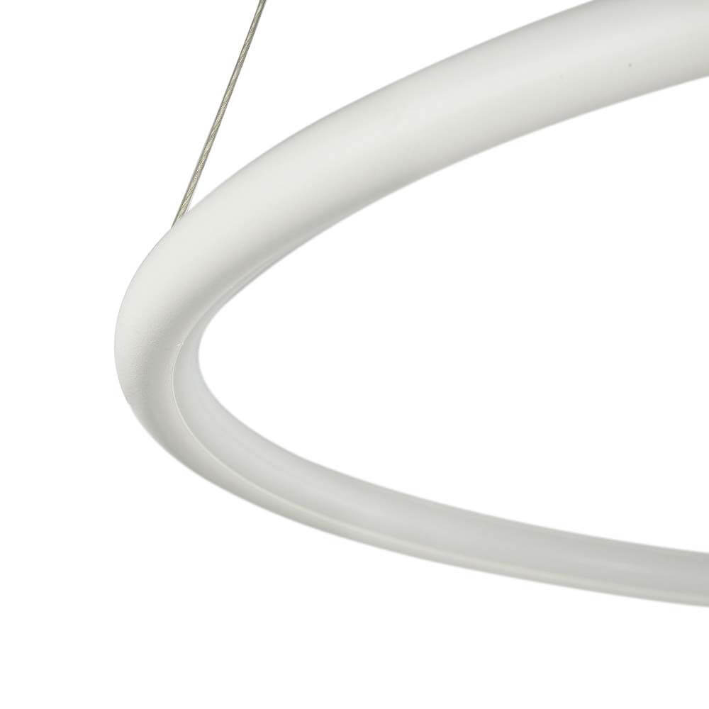 Nola LED Pendelleuchte Ø 60cm, eleganter hängender Ring in Weiß, modernes Design für stilvolle Beleuchtung.