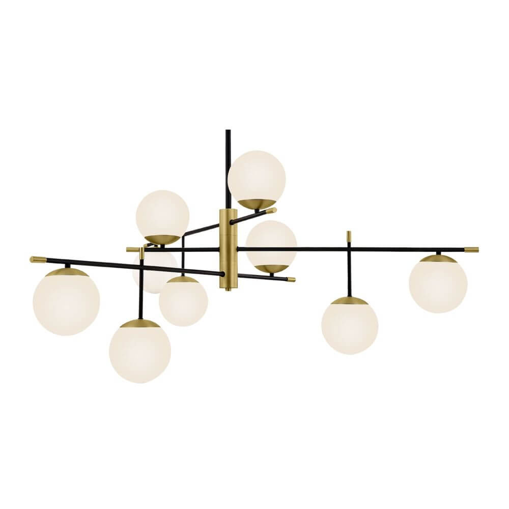 Nostalgia Hängeleuchte Big mit stilvollem Design, neun Glaskugeln und goldenen Akzenten.