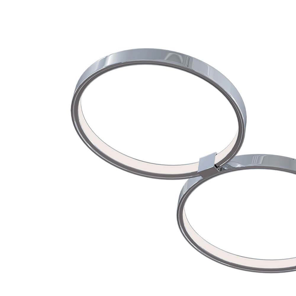 Olympia Deckenlampe Metall mit modernem Design und integriertem LED Modul in kreisförmigen Metallrahmen.