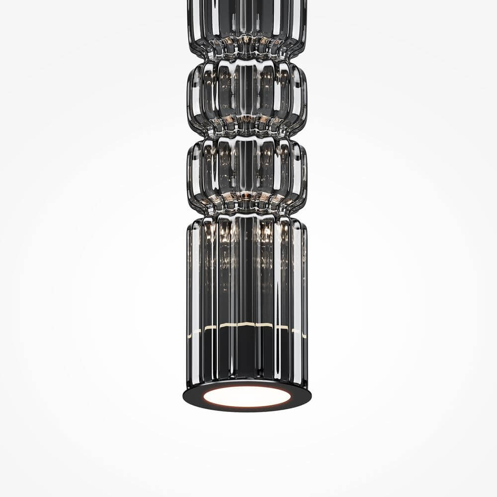 LED Hängeleuchte Ordo XL in modernem Design, Ø 8cm, elegante Glasstruktur für stilvolle Beleuchtung.