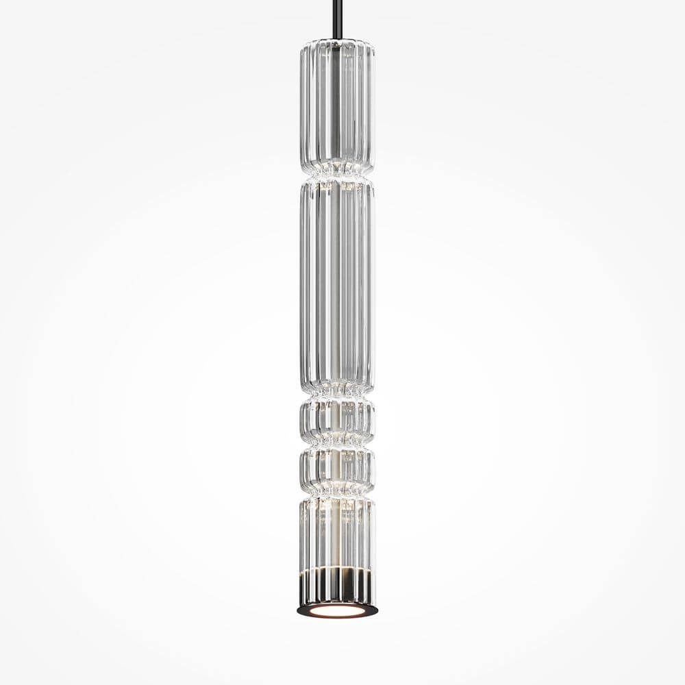 Moderne LED Hängeleuchte Ordo XL mit elegantem gläsernem Design und Ø 8cm, ideal für zeitgenössische Innenräume.