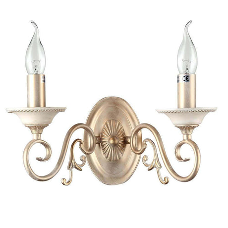 Perla wall light with cream-gold decor and metal frame, elegant wall light.