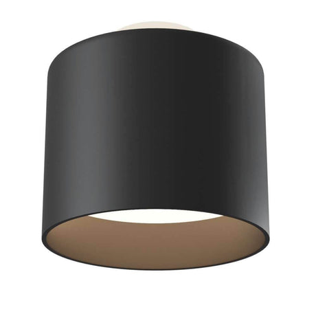 Planet Deckenleuchte, schwarzes Metall, zylindrisches Design, Ø 10cm, warmes Innenlicht, Draufsicht