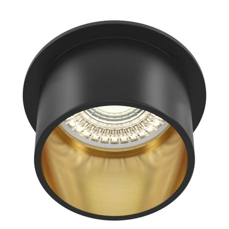 Reif Einbauleuchte groß mit schwarzem Gehäuse und goldener Innenseite, ideal für Akzentbeleuchtung.