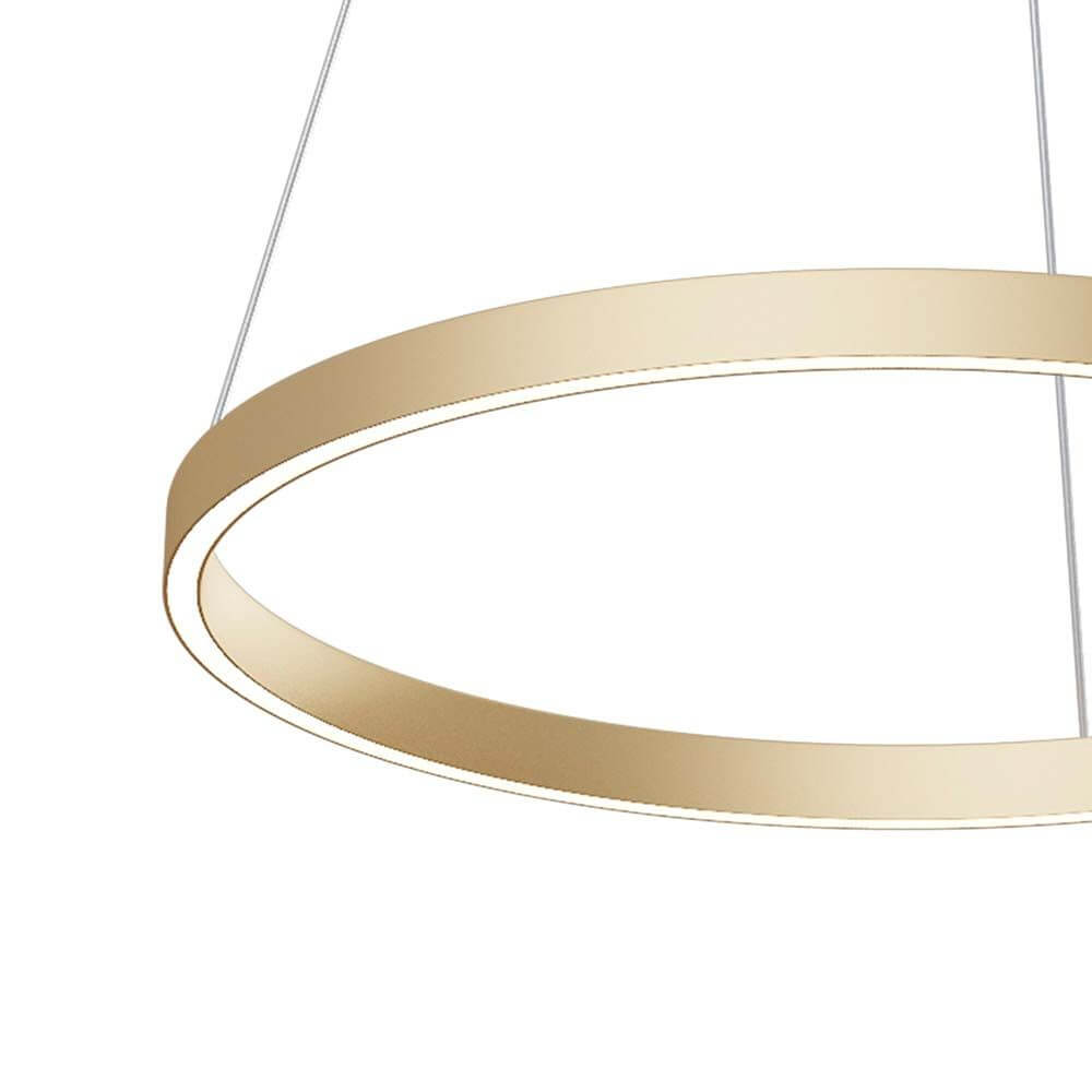Rim LED Ring Pendellampe in modernem Design mit goldener Farbe und LED-Beleuchtung.