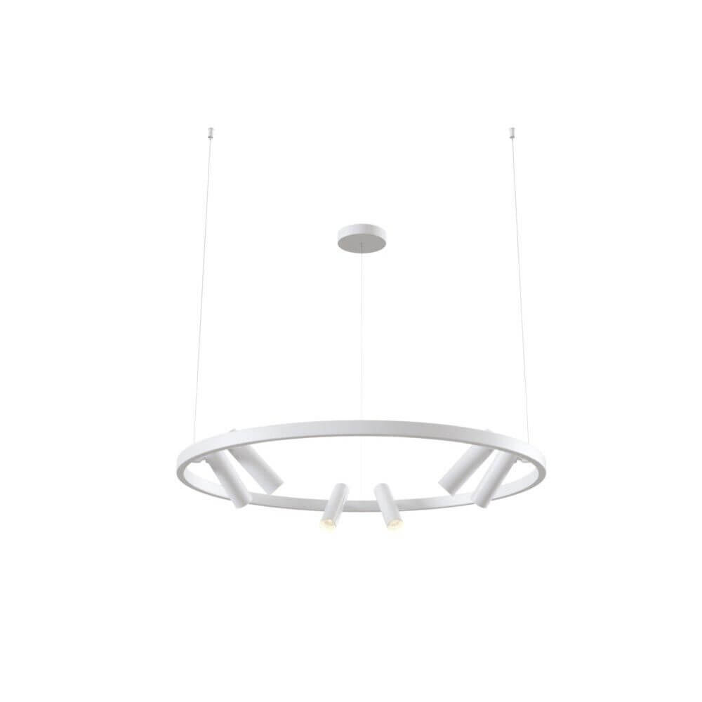 Satellite LED-Hängeleuchte in modernem Design mit weißem Rahmen und drei LED-Lichtern.
