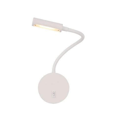 Stængel LED Væglæselampe med fleksibel vippevinkel og LED Modul lavet af robust metal.