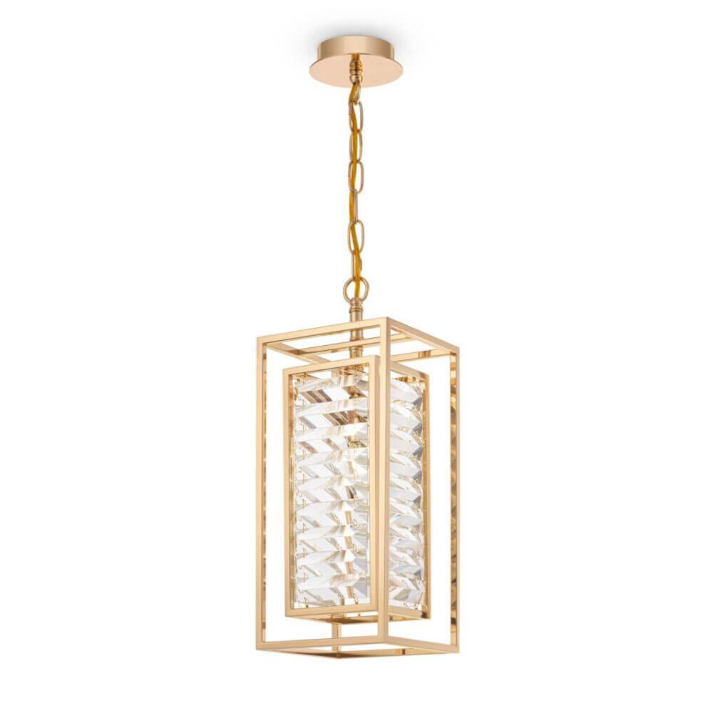 Tening Pendelleuchte Ø 25,5cm in Gold mit verstellbarer Kettenlänge für individuelle Höhenanpassung.
