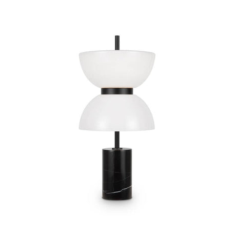 LED Kyoto bordlampe Ø 22cm med et elegant design lavet af glas og sort marmor fod.