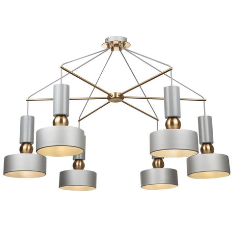 Void Hängeleuchte 6-flammig in modernem Design mit silbernen und goldenen Akzenten.