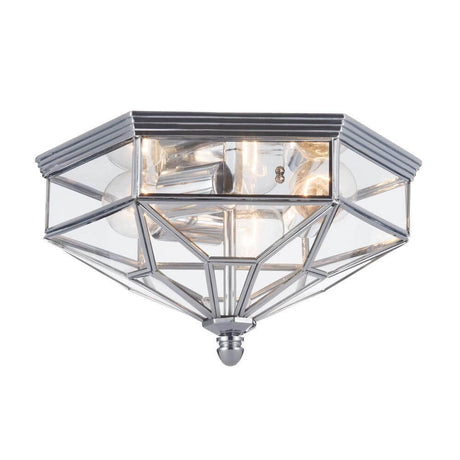 Plafonnier Zeil au design élégant et facetté avec des ampoules modernes.