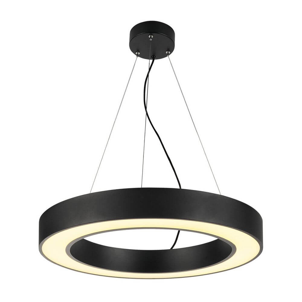 Medo Pro 60 Ring LED Pendelleuchte Schwarz - moderne, dimmbare Hängeleuchte mit Aluminiumrahmen und Acrylglas.
