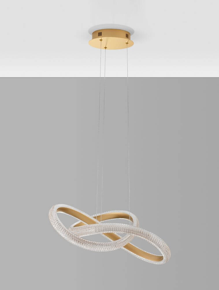 Medora LED Pendelleuchte Ø 52,5cm 3000K Messing-Gold mit elegantem Design für modernes Wohnen.