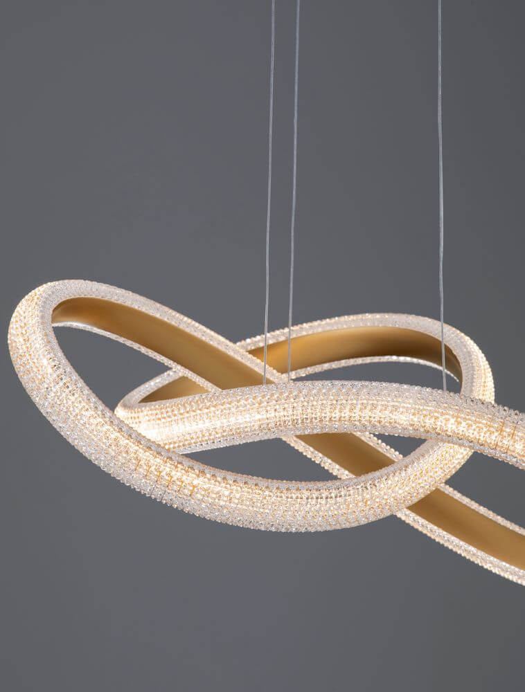 Medora LED Pendelleuchte Ø 52,5cm 3000K Messing-Gold in elegantem, modernem Design.