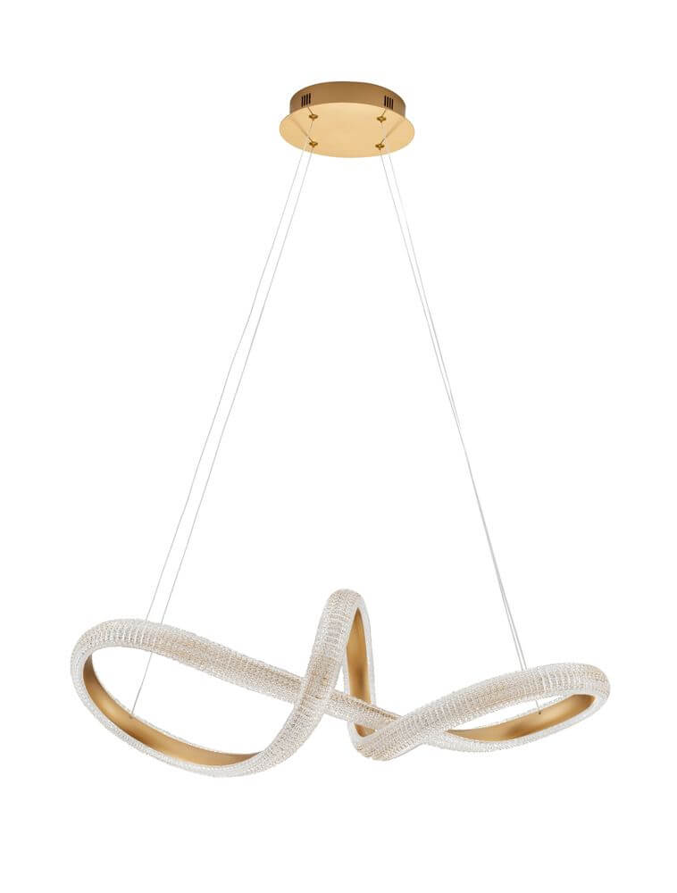 Medora LED Pendelleuchte Ø 75,5cm 3000K Messing-Gold mit modernem Design und eleganter Beleuchtung.