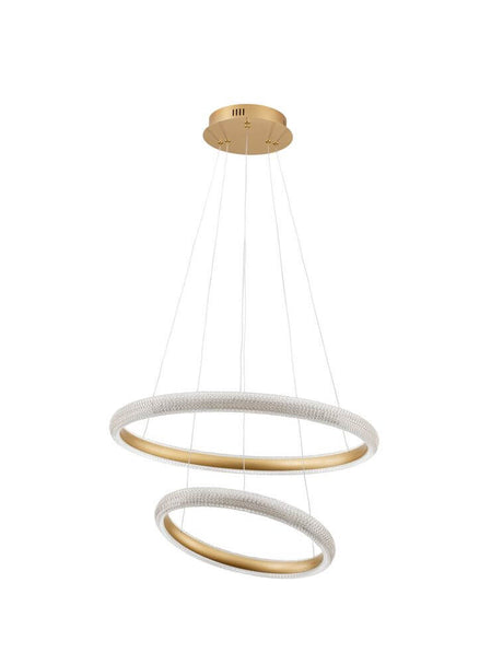 Lámpara colgante LED de medora 2 pídicas Ø 59cm 3000k de oro de latón
