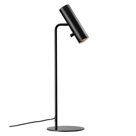 Mib 6 lampada da tavolo nera con testa della lampada orientabile in design scandinavo.