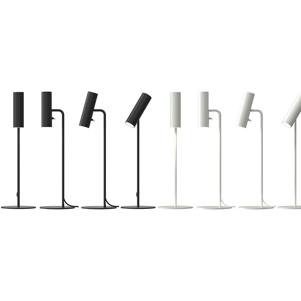 Mib 6 Tischleuchte Schwarz und weiße Tischleuchten im skandinavischen Design, ideal für moderne Innenräume.