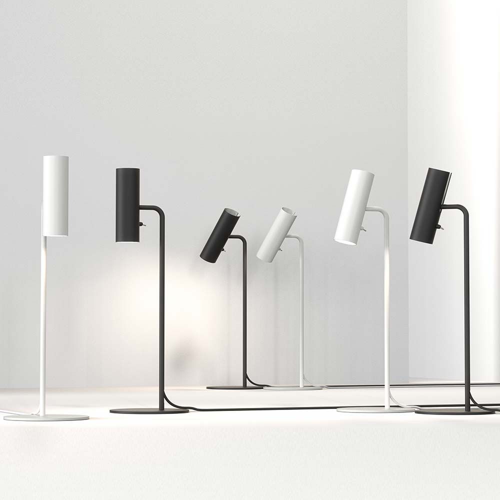 Mib 6 Tischleuchte Schwarz und weitere Varianten im skandinavischen Design auf einem hellen Hintergrund.
