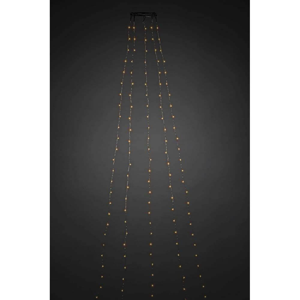 6,8m Micro LED Baummantel mit Ring Ø 11cm 5 Stränge 36 Dioden Multifunktion App-fähig mit bernsteinfarbenen LED-Tropfen