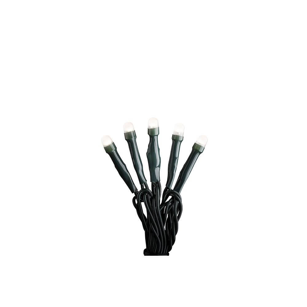 16m Micro LED Lichterkette gefrostet 50 Warmweiße Dioden auf schwarzem Kabel