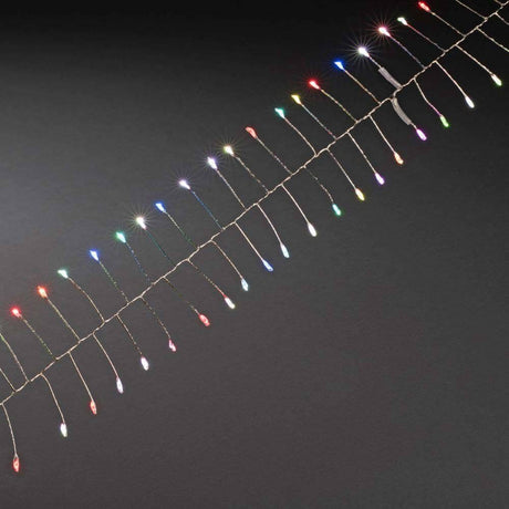 8.6m Micro LED string lights Firecracker with slow RGB color change 360 RGB diodes on silver-shiny wire