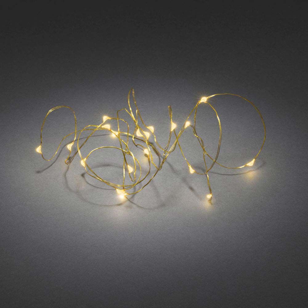 2,4m Micro LED Lichterkette Bernstein-Messing Batteriebetrieb