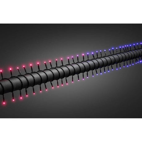 6m Micro LED Lichterkette mit rot/blau Farbwechsel 40 farbwechselnde Dioden IP44 auf schwarzem Hintergrund