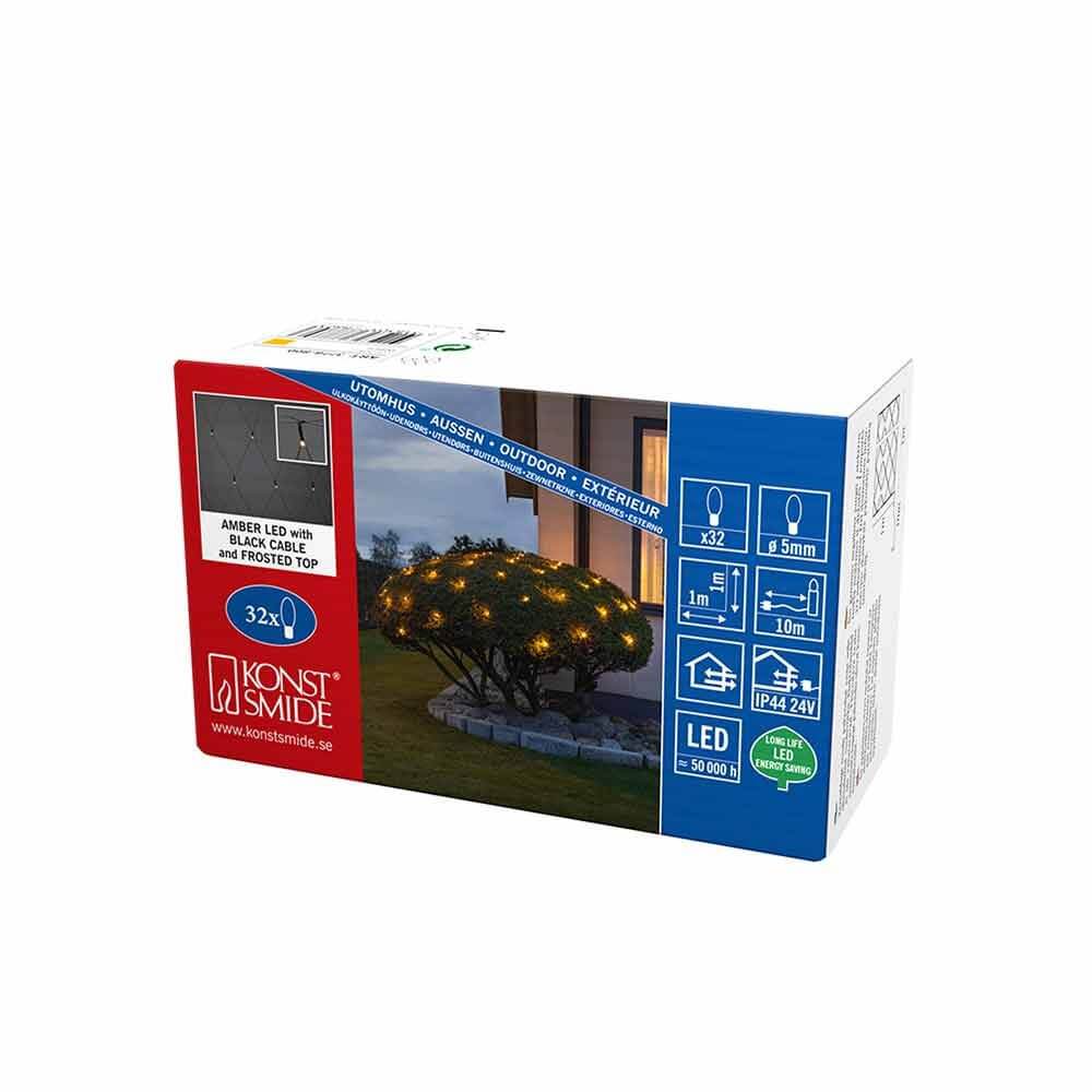 Micro LED Lichternetz IP44 Schwarz Verpackung mit LED-Lichtern für den Außenbereich.