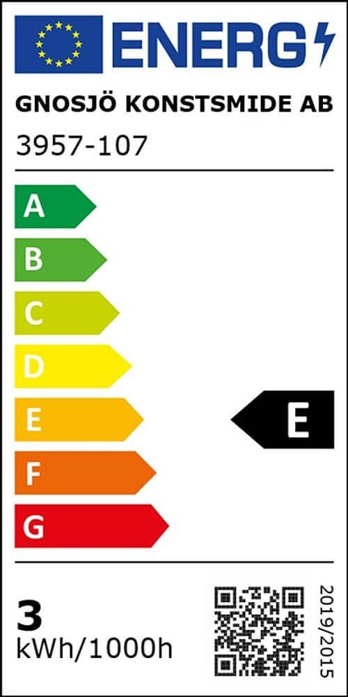 Energieeffizienzlabel von Gnosjö Konstsmide mit E-Bewertung für leichten Überblick