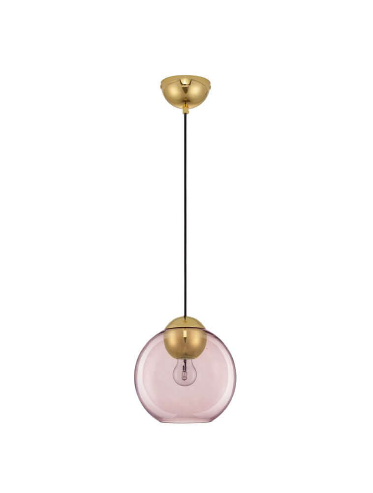 Midori Pendelleuchte E27 Ø 24cm mit matt schwarz Metallkopf und Rauchgrau Glasschirm.