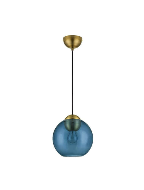 Midori pendant light E27 Ø 24cm – elegant pendant light with smoky grey glass shade and matte black metal head.